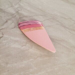💕 Vintage 1980s 80s Pink Purple Gold Clay Pin Brooch 💕